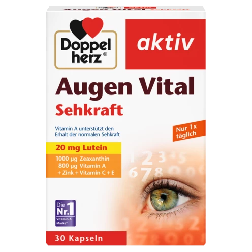 Abbildung der Produktverpackung Doppelherz aktiv Augen Vital Sehkraft Frontansicht